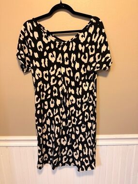 Black and White Leopard Print Women's Romper